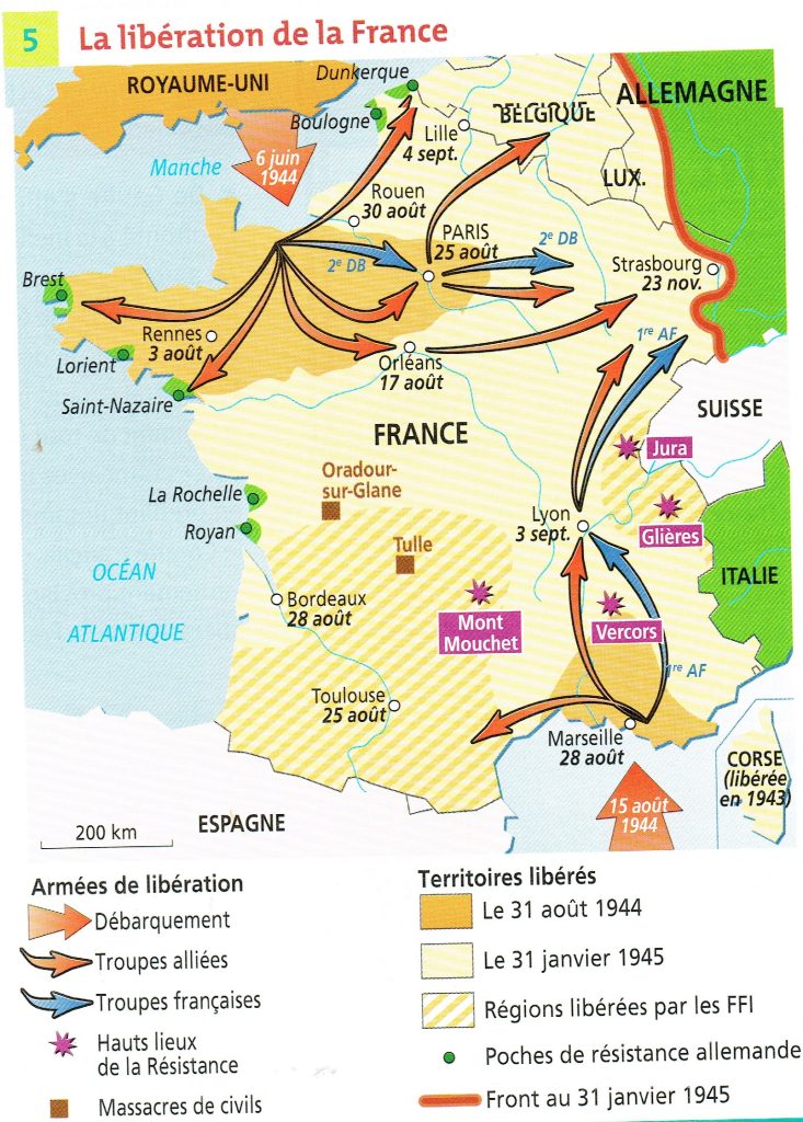 carte de la Libération de la France (1944-45)