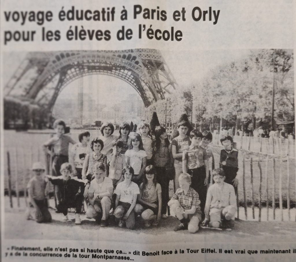 sortie scolaire de l'école de Moon-sur-Elle à Paris en 1982 (La Manche Libre)