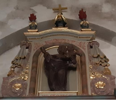 la Vierge à l'Enfant, maître-autel de l'église de Moon-sur-Elle (GL)