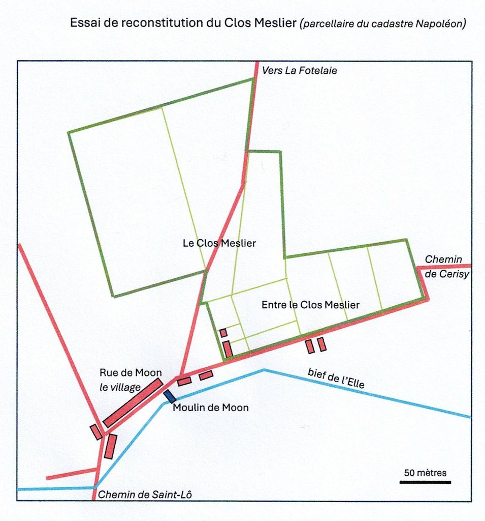 le ténement du Cos Meslier au XVe siècle , Moon-sur-Elle (GL)
